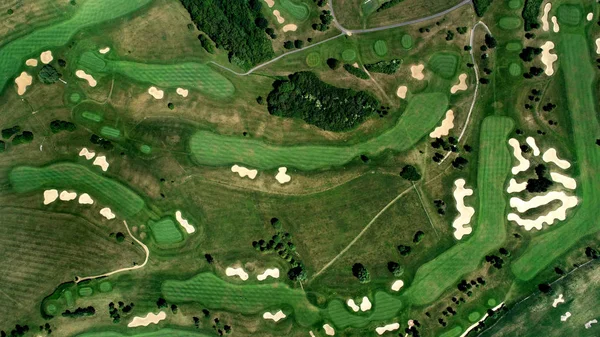 Een Luchtfoto Van Een Golfbaan — Stockfoto
