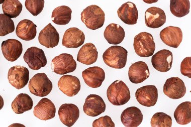 Fındık soyulmamış izole edilmiş beyaz arkaplan. 