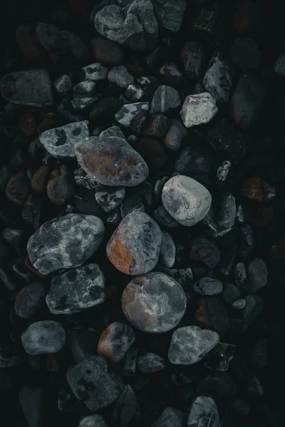 Σκούρα Υφή Βότσαλο Πέτρες Κοντινό Πλάνο — Φωτογραφία Αρχείου