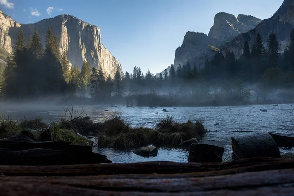 View Yosemite Valley Rocks Sunrise — Stock Photo, Image