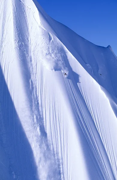 Vista Aérea Homem Esquiando Haines Alasca — Fotografia de Stock