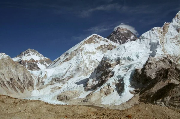 Monte Everest Monte Nupse Khumbu Himalaia Nepal — Fotografia de Stock
