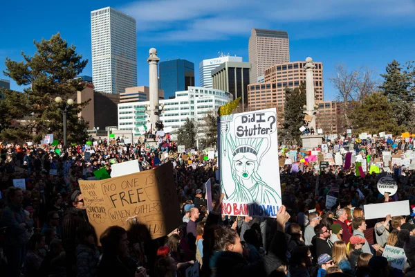 Thousands People Gather Civic Center Park Denver Colorado Protect Our — Stock Photo, Image