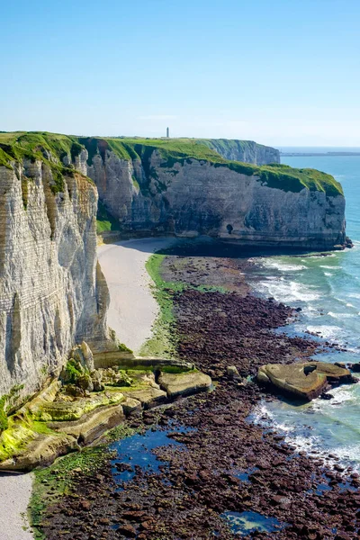 France Normandy Seine Maritime Department Etretat White Chalk Cliffs Coast — Stock Photo, Image