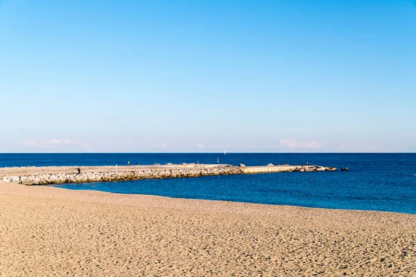 Beautiful Beach Sea Blue Sky Nature Background — Foto de Stock
