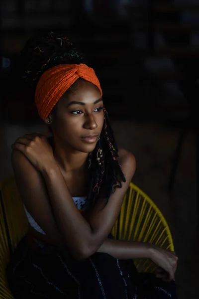 Young Beautiful Woman Posing Indoors — Stock Photo, Image