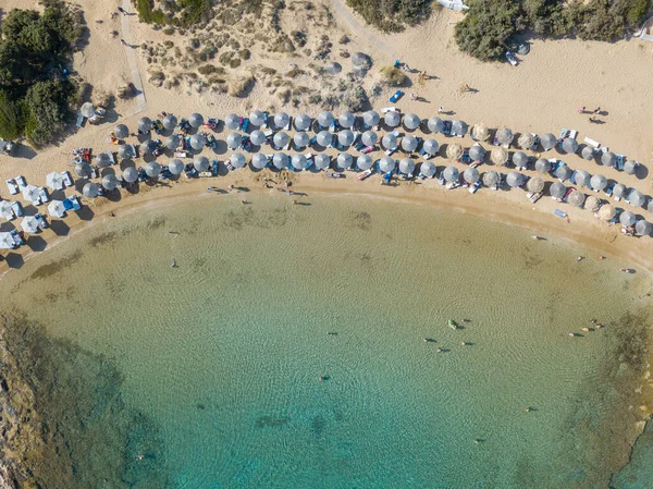 Vista Aerea Della Spiaggia Con Bellissimo Mare Cielo Blu — Foto Stock