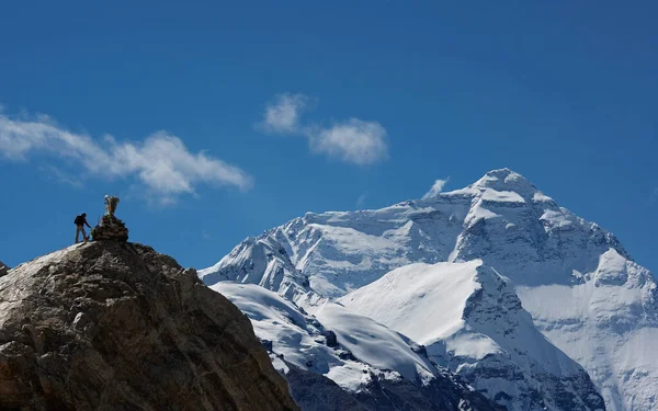 Everest Dağı Nın Kuzey Yamacı Tibet Tarafından Görülür — Stok fotoğraf