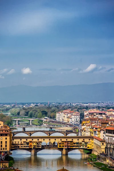 Ponte Vecchio River Arno Florence Italy — стокове фото