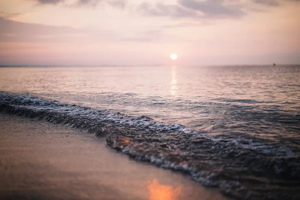 Красивый Закат Пляже Фоне Природы — стоковое фото