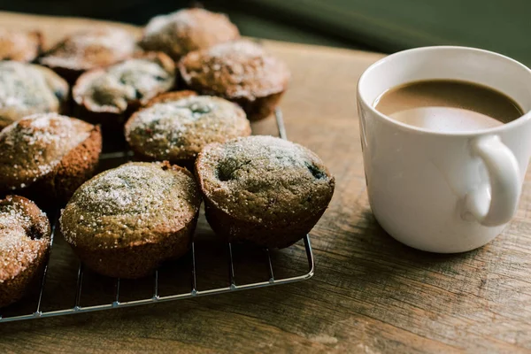 Leckere Frische Und Bio Hausgemachte Cupcakes Mit Kaffee — Stockfoto