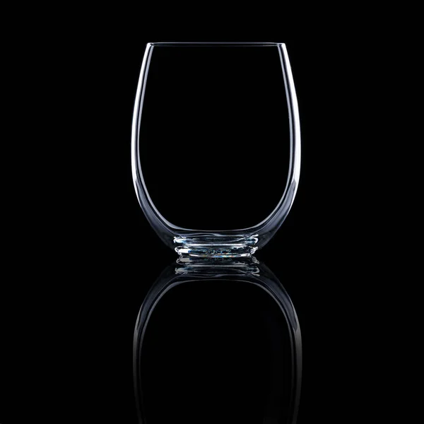 Water Glass Goblet Placed Dark Black Background — Stock Photo, Image