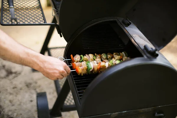 Grilling Chicken Vegetables Grill — Stock Photo, Image