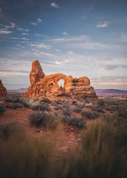Turret Arch Morning Arches National Park — Stock Photo, Image