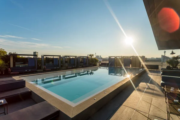 Krásný Luxusní Bazén Hotelovém Resortu — Stock fotografie