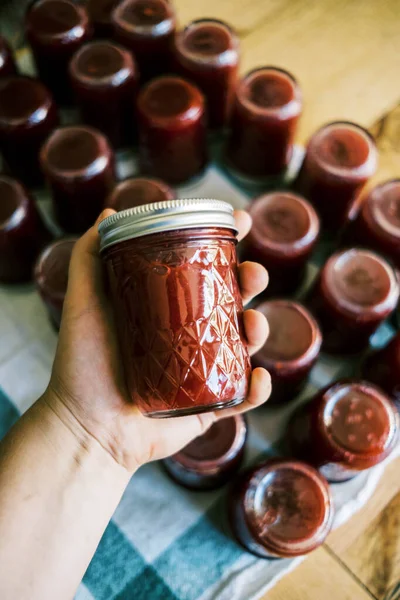 Tasty Jam Glass Jars — Stock Photo, Image