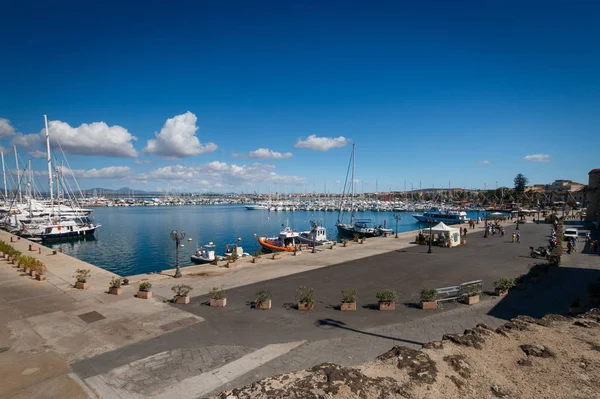 Hamnen Centrum Alghero Den Italienska Sardinien — Stockfoto