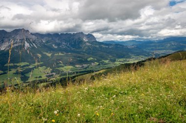 Wilder Kaiser dağlar Avusturya Tirol bölgesinin panoramik manzaraya