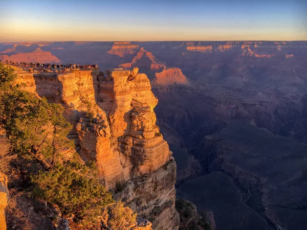 Gol Marther Punkt Grand Canyon South Rim Med Massa Människor — Stockfoto