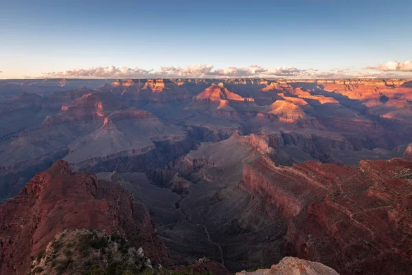 Solnedgång Vid Grand Canyon Mohave Punkt Solig Kväll Höst — Stockfoto