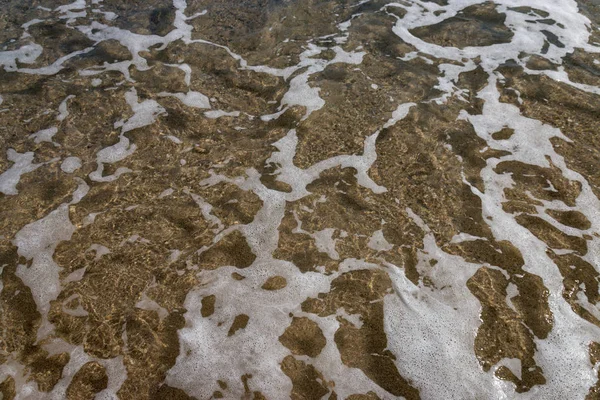 Sea Foam Soft Wave Sand Beach Italian Island Sardinia — Stock Photo, Image