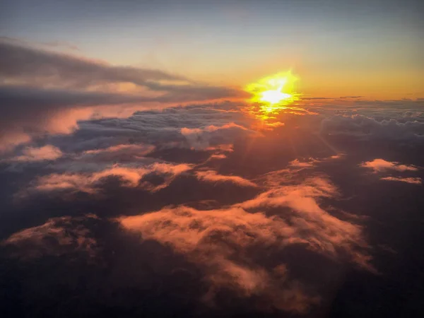 Sunset Seen Frome Clouds — Stock Photo, Image