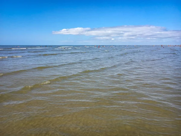 Zevk Insanlar Düşük Tide Almanya Peter Ording Plajda Kuzey Denizi — Stok fotoğraf