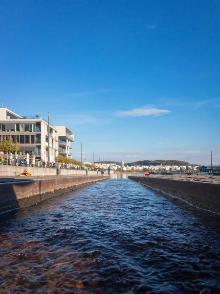 Tiefblick Auf Den Phönixsee Der Deutschen Stadt Dortmund Einem Sonnigen — Stockfoto