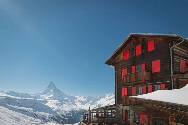 Церматт Швейцария Марта 2018 Года Отель Горный Ресторан Fluhalp Высоте — стоковое фото