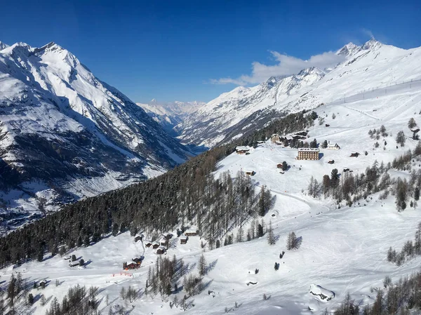 Nádherný Panoramatický Výhled Zermattu Mattertal Záležitost Údolí Jungfrau Eiger Moench — Stock fotografie