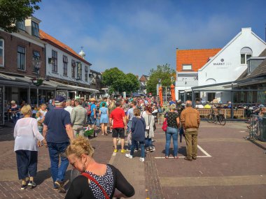 Domburg, Hollanda 'da Cityscape yaya bölgesi