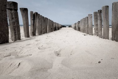 Domburg plaj direkleri wavebreaker, Hollanda