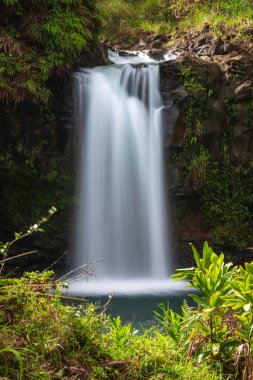 Long expo shot of Puaa Kaa Falls at mile 22 along Road to Hana,  clipart
