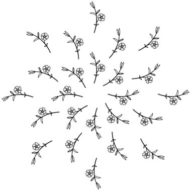 Vektör siyah beyaz deniz salyangozu çizgi deseni bir daire, vektör siyah beyaz deniz salyangozu çizgi deseni lineart dövme tarzı beyaz zemin üzerine bir daire içinde