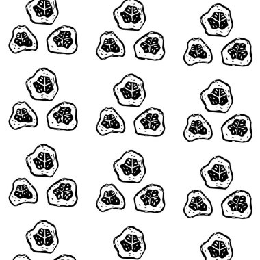 Üç çizgi deseni için kesim içinde siyah ve beyaz salatalık vektör, vektör kesim ayna çizgi deseni lineart dövme tarzı beyaz zemin üzerine siyah ve beyaz salatalık