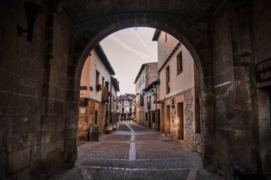 Streets of Covarrubias, a famous village in Burgos (Spain) clipart
