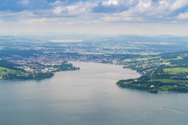 Lucerne Gölü, Vierwaldstttersee Yukarıdan Lucerne, Luzern Şehri 