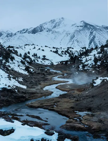 Hot Creek Håller Sin Dal Tinad Hela Vintern Kalifornien — Stockfoto