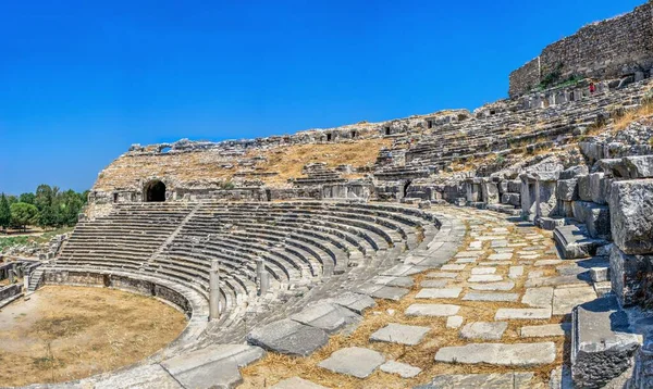 Het Interieur Van Het Oude Theater Griekse Stad Miletus Turkije — Stockfoto