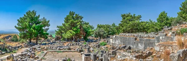 Ruïnes Van Oude Griekse Stad Priene Turkije Een Zonnige Zomerdag — Stockfoto