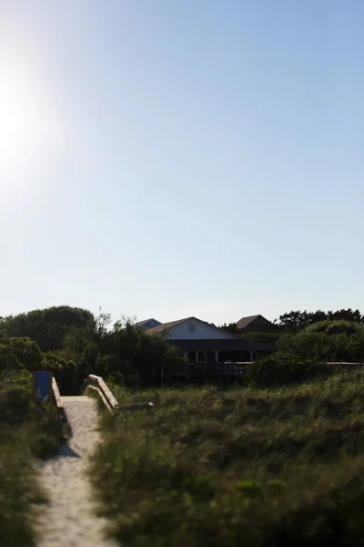 Dél Karolina Beach Nyaralók Egy Tiszta Napon — Stock Fotó