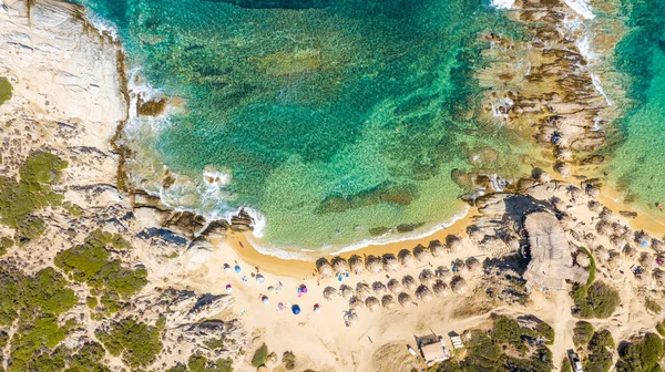 Letecký Pohled Pláži Tigania Řecku — Stock fotografie