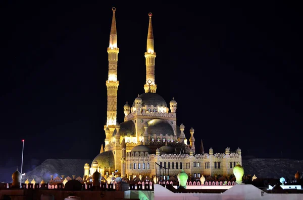 Τζαμί Φως Νύχτα Στο Sharm Sheikh — Φωτογραφία Αρχείου
