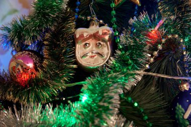 Eski Noel ağacı süslemeleri, yeni yıl, tatil, Noel kışı