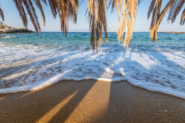 Yunanistan yarımadasındaki güzel Tigania plajı Sithonia yarımadası, Chalkidiki yarımadasının bir parçası..
