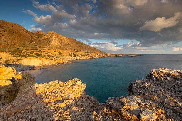 Krajobraz Przybrzeżny Pobliżu Wsi Kalo Nero Południowej Krecie — Zdjęcie stockowe