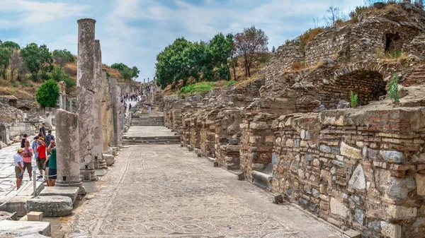Efeze Turkije 2019 Mozaïek Van Antieke Efeze Stad Een Zonnige — Stockfoto