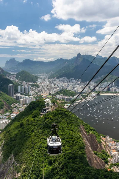 Hermosa Vista Desde Teleférico Sugar Loaf Mountain Hasta Verde Bosque — Foto de Stock