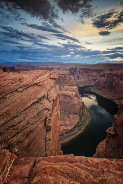 Horseshoe Ponto Curvatura Pôr Sol — Fotografia de Stock