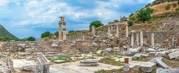 Prytaneion Ruiner Nära Delstaten Agora Antika Efesos Stad Turkiet Solig — Stockfoto